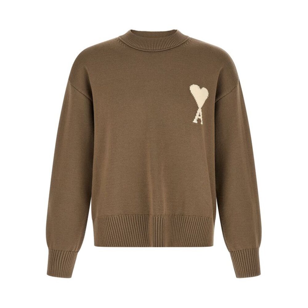 Ami Paris Beige Wool Men's Cardigan